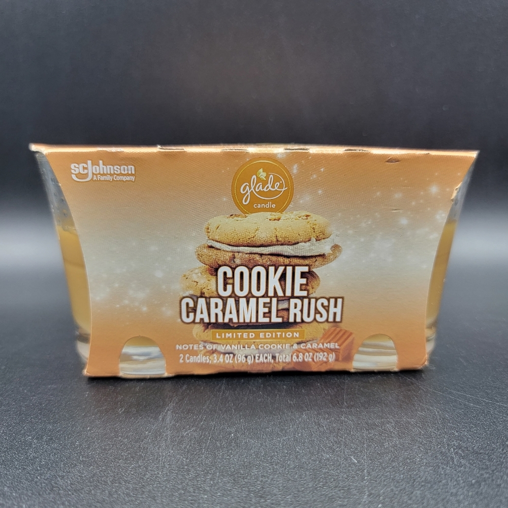 Glade Cookie Caramel Rush Candles Limited Edition 2 pack 3.4 oz Each New